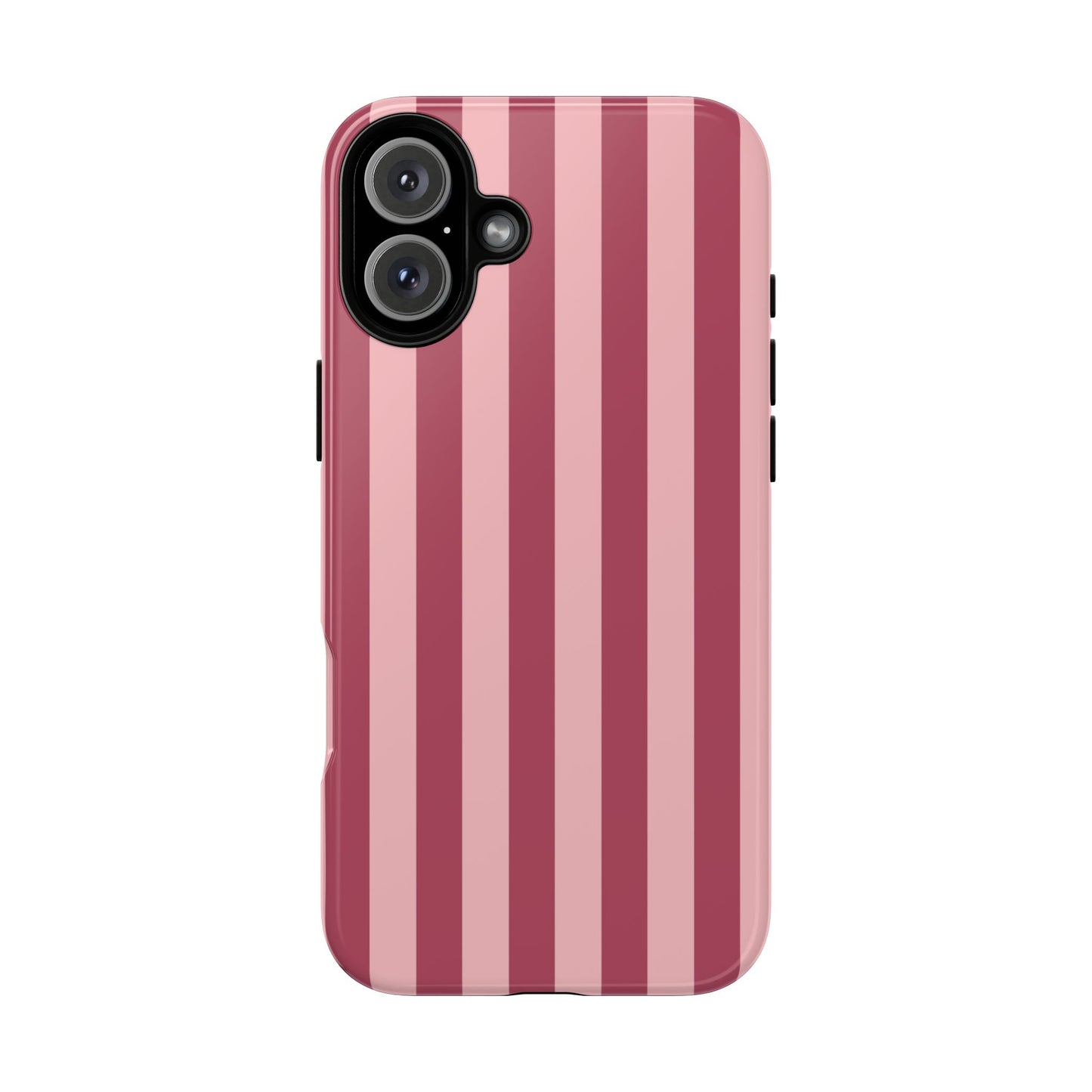 iPhone 16 Plus / Glossy Phone Case - ’Pink Stripe Pattern’ Phone Case