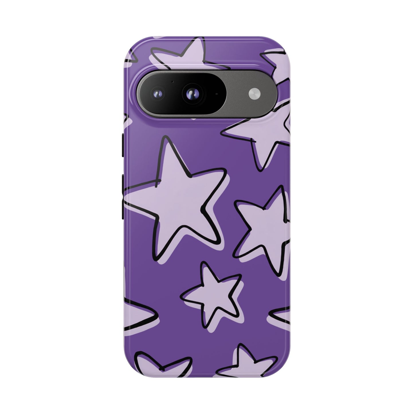 Violet Purple Doodle Star Phone Case
