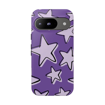 Violet Purple Doodle Star Phone Case