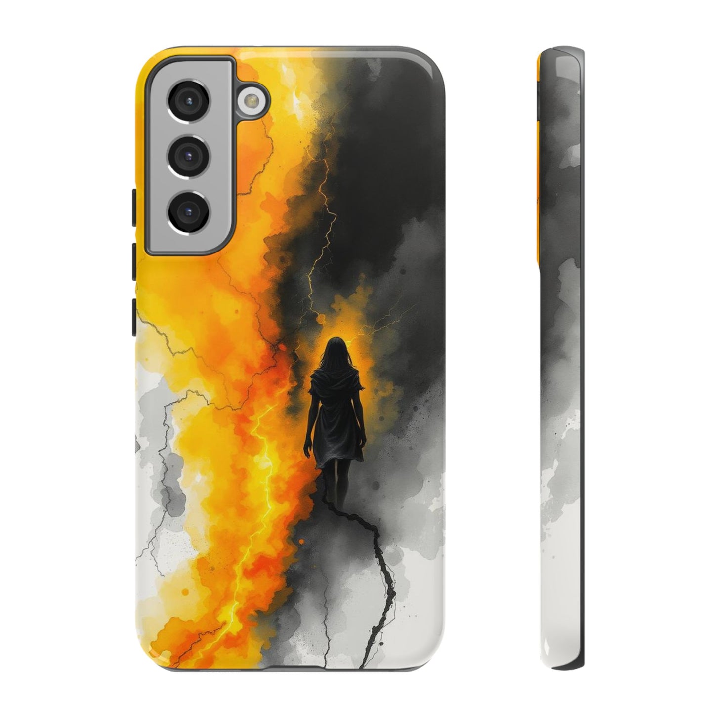 Samsung Galaxy S22 Plus / Glossy Phone Case - Watercolour Gothic Silhouette of a Woman Phone Case