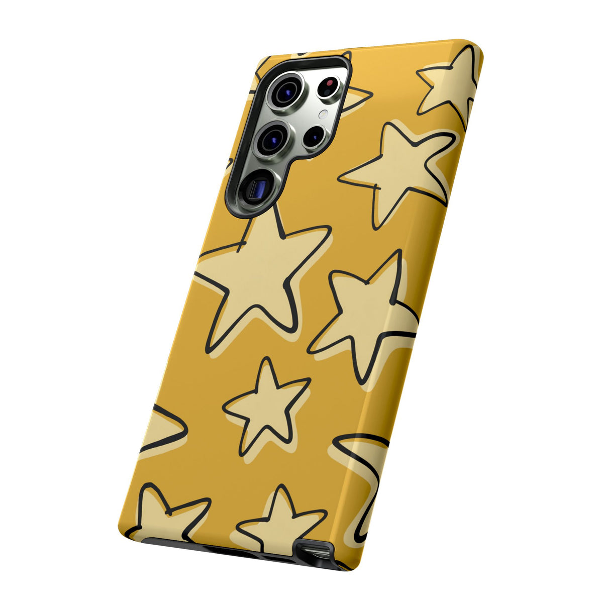 Golden Yellow Doodle Star Phone Case