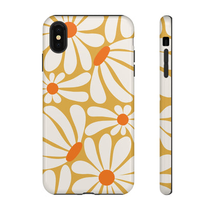 iPhone XS MAX / Glossy Phone Case - Retro Yellow Daisy Pattern Phone Case