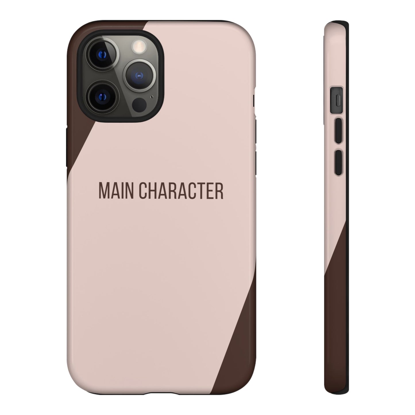 iPhone 12 Pro Max / Glossy Phone Case - Sassy Statement Case ’Main Character’ in Pink & Brown
