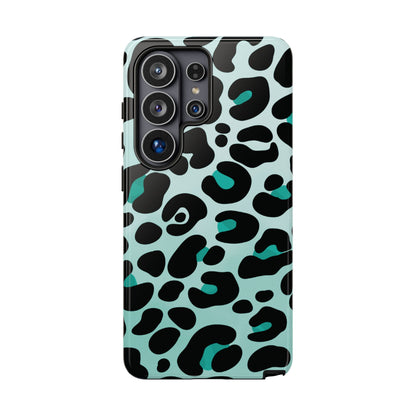Cool Aqua Leopard Print Phone Case
