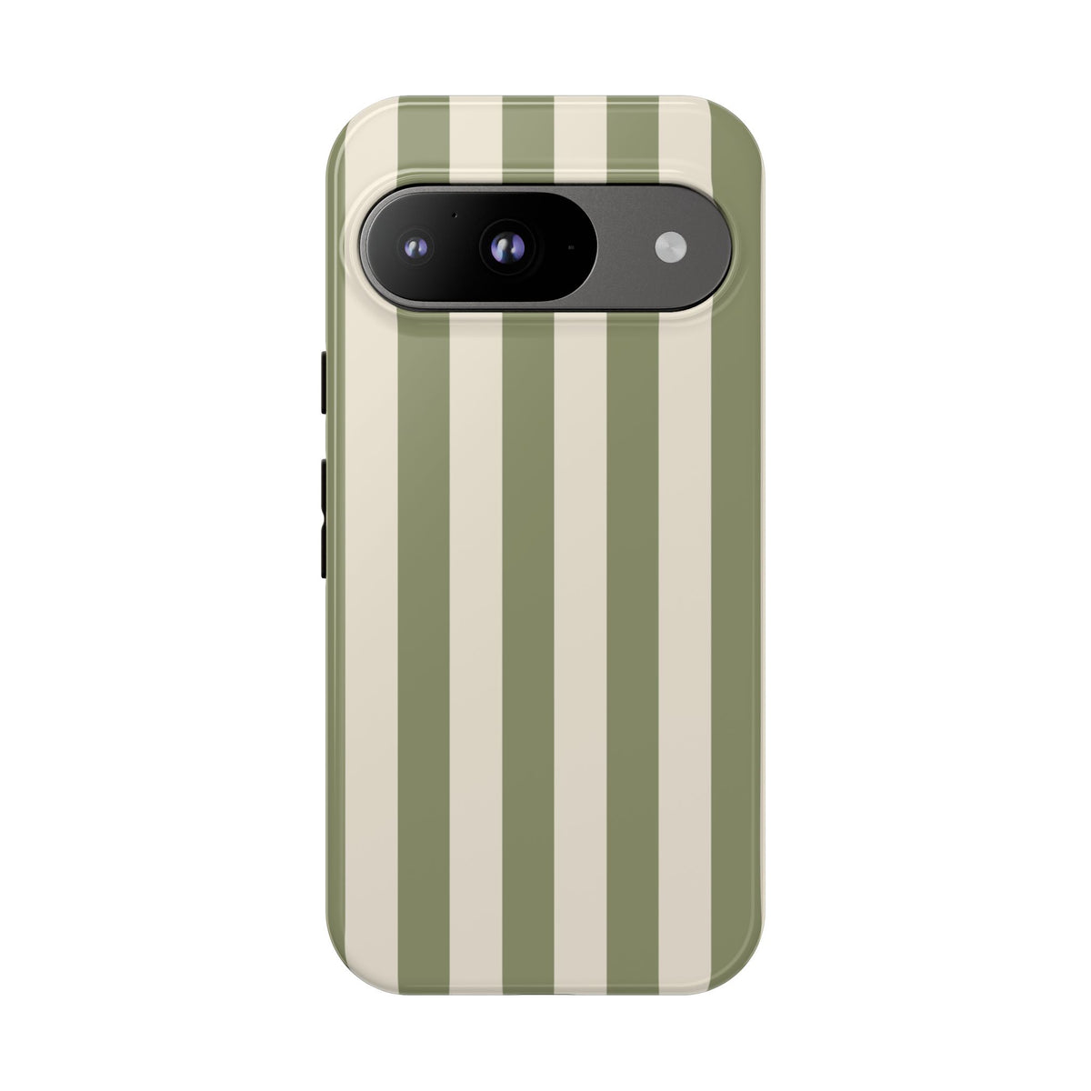 Olive & Beige Stripe Pattern Phone Case - Green Phone Case - Google Pixel 9 / Glossy