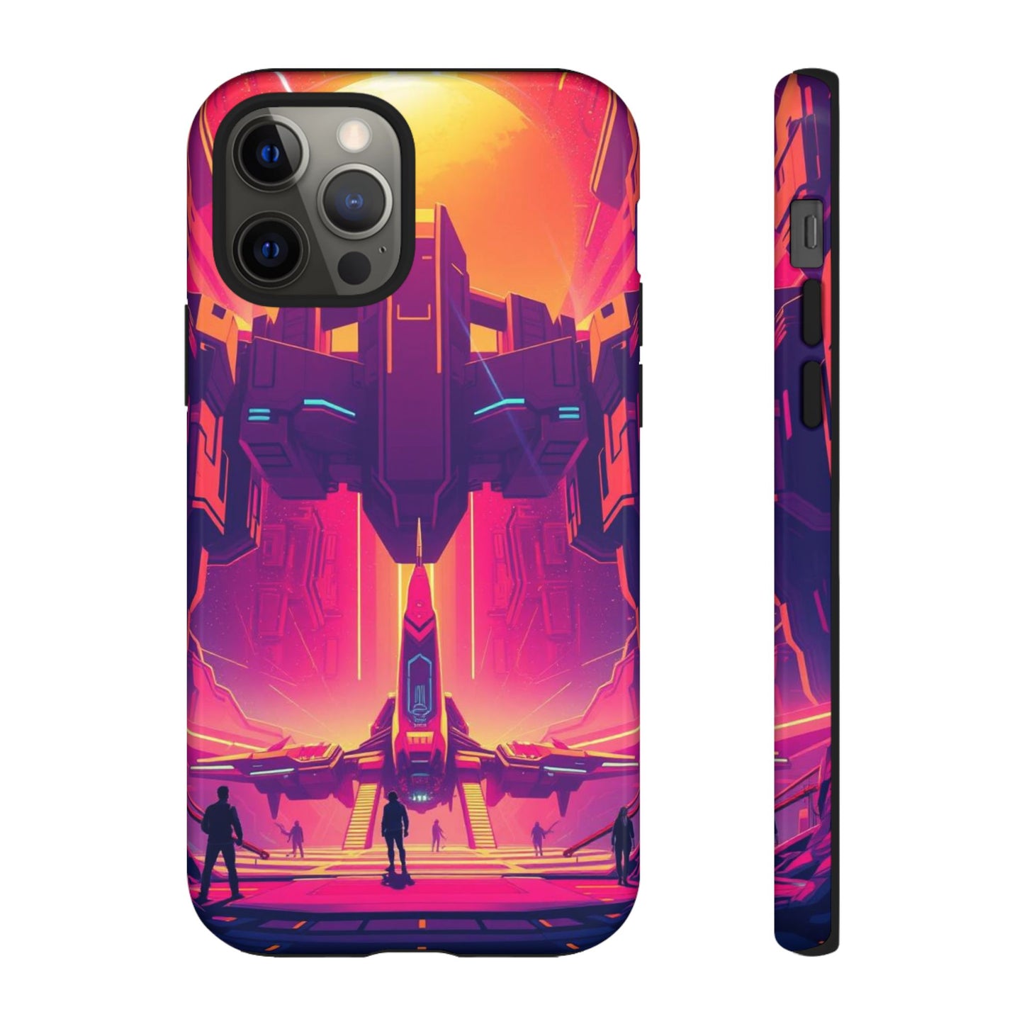 iPhone 12 Pro / Glossy Phone Case - Alien Landing Pad Design Phone Case