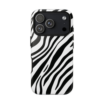 Modern Monochrome Zebra Print Phone Case