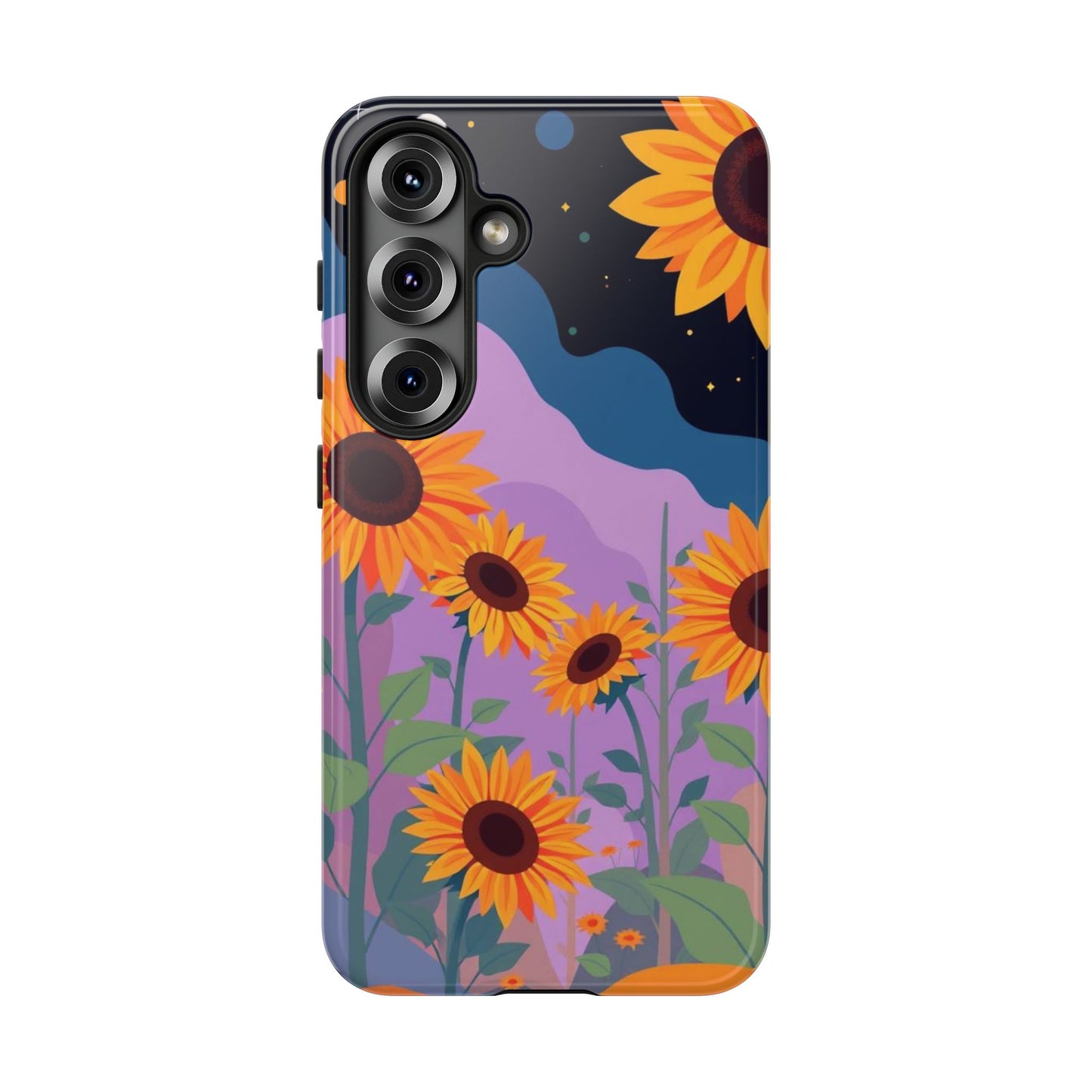 Samsung Galaxy S25 / Glossy Phone Case - Surreal Sunflower Design Phone Case