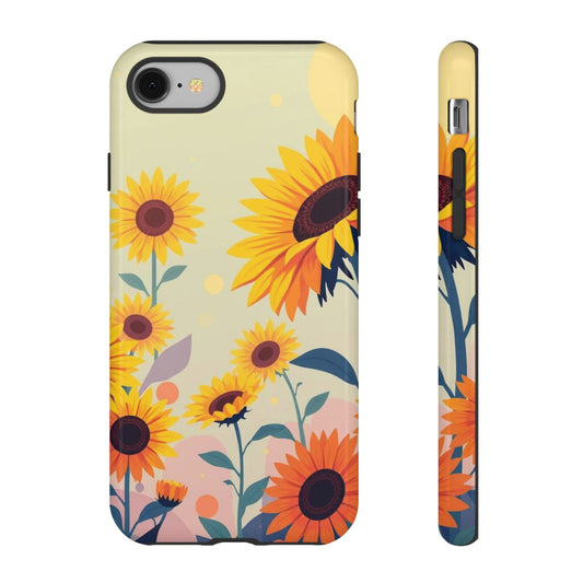Modern Flat Sunflower Design Phone Case - Multicolor Phone Case - iPhone 8 / Glossy
