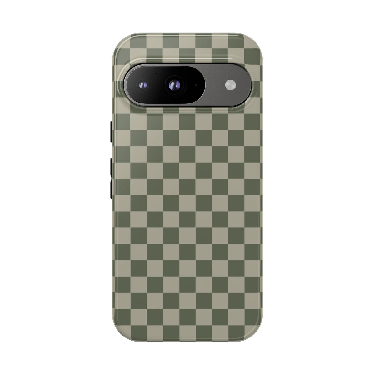 Bold Olive Green Checked Pattern Phone Case - Green Phone Case - Google Pixel 9 / Glossy