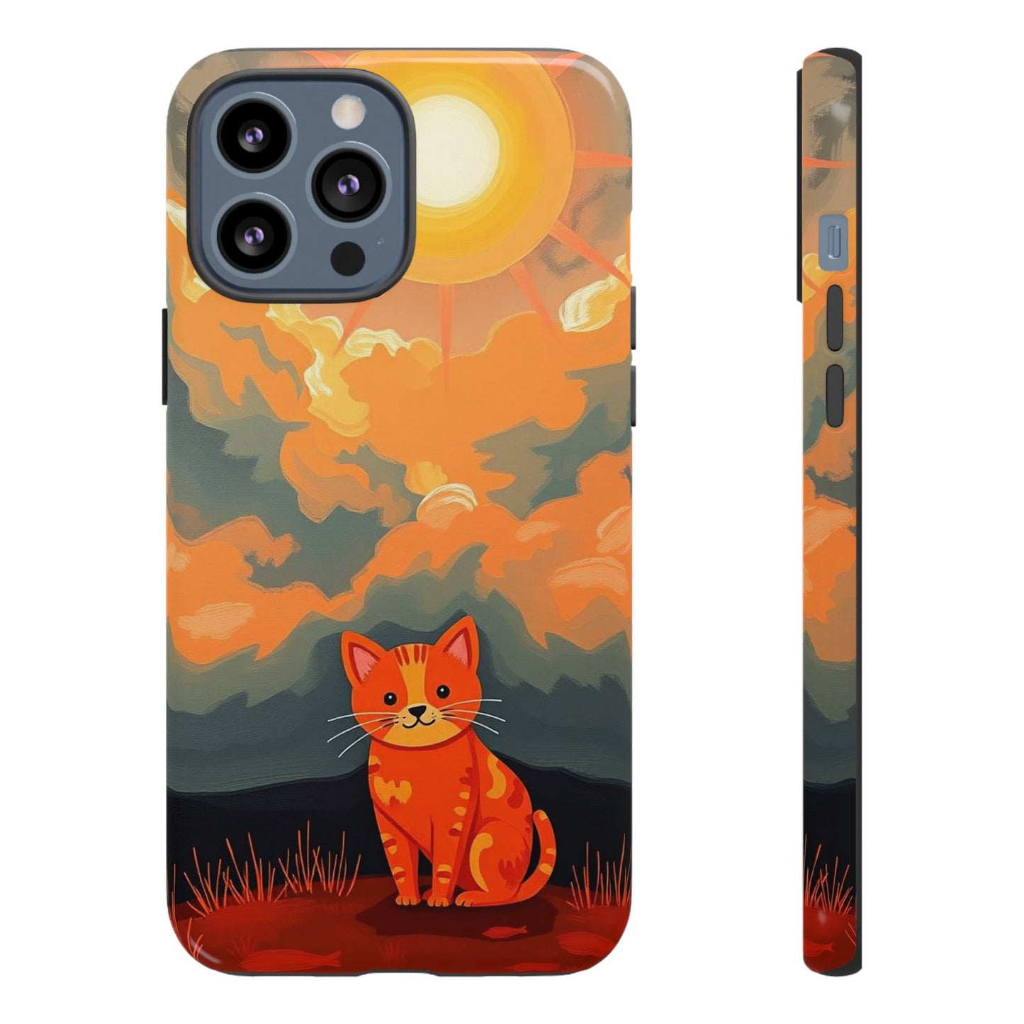 iPhone 13 Pro Max / Glossy Phone Case - Acrylic Painting Style Cat Design Phone Case