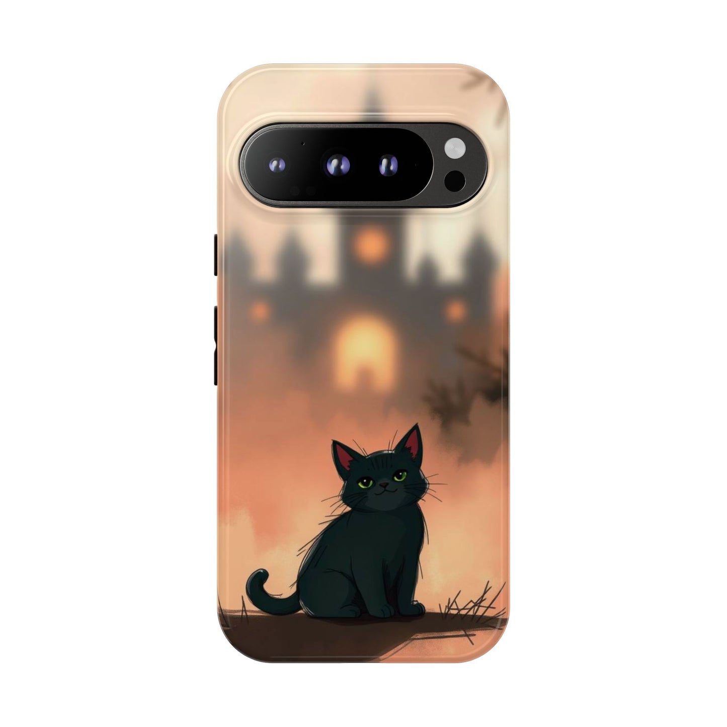 Google Pixel 9 Pro / Glossy Phone Case - Cute Gothic Cat Design Phone Case