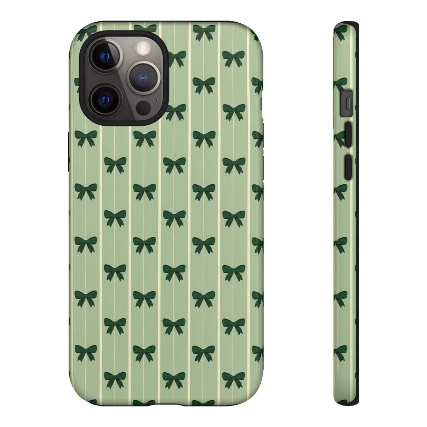 Retro Forest Green Bow Pattern Phone Case