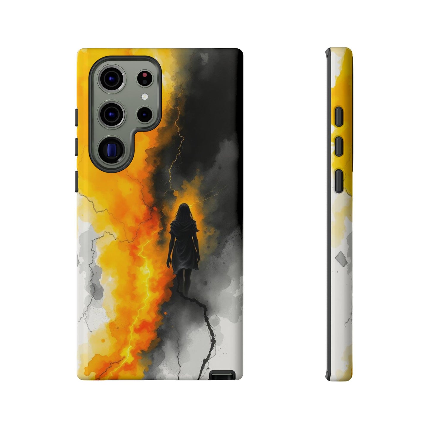 Samsung Galaxy S23 Ultra / Glossy Phone Case - Watercolour Gothic Silhouette of a Woman Phone Case