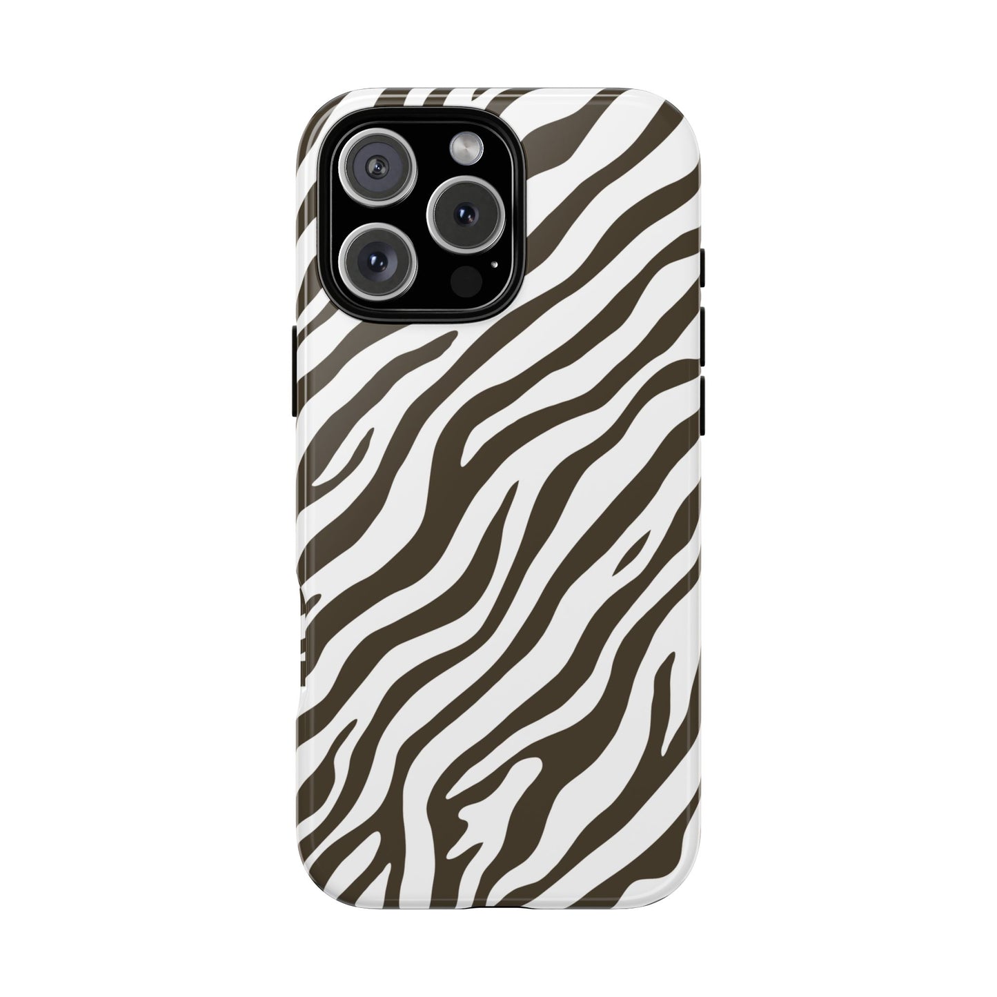 Stylish Mocha Zebra Print Phone Case