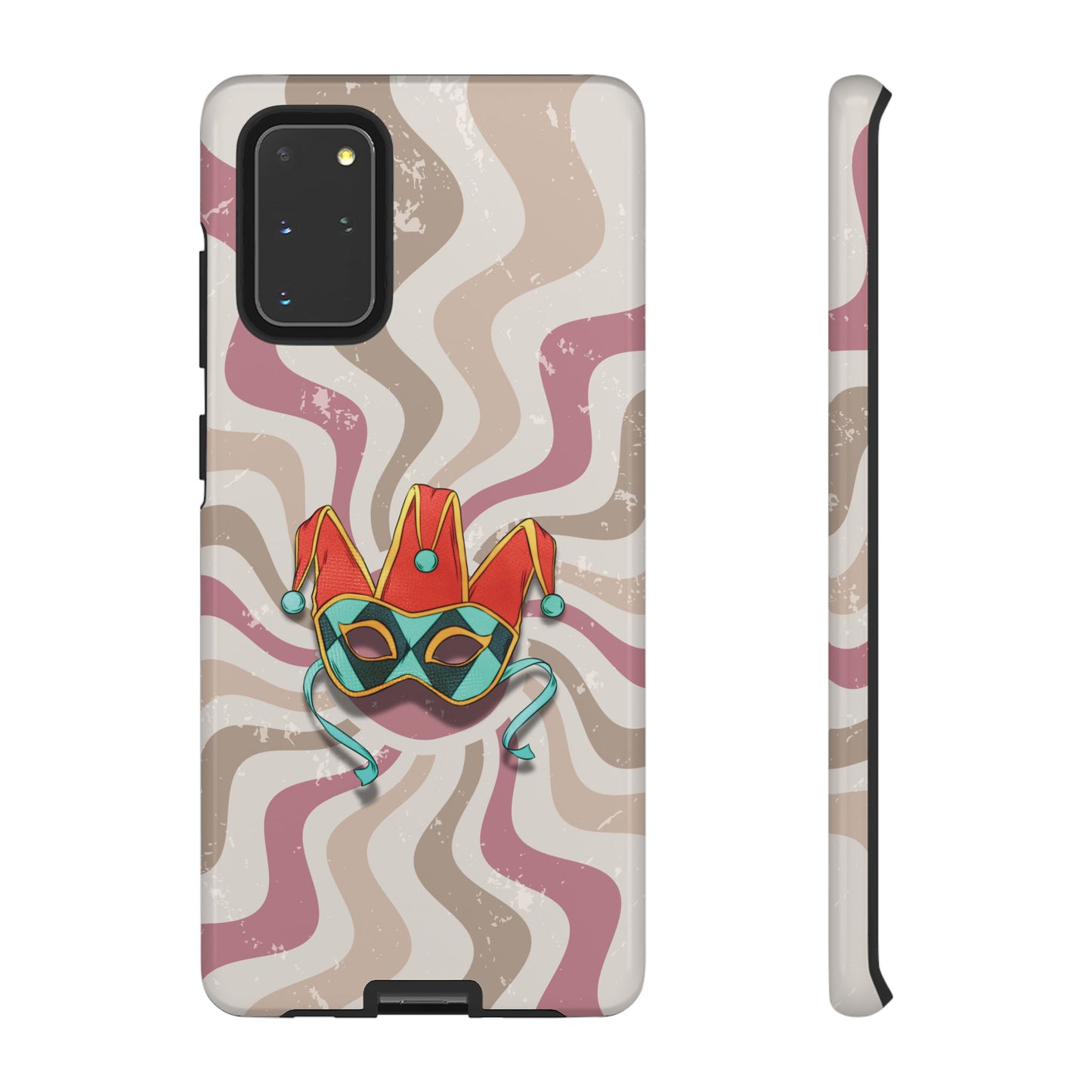 Venetian Jester Mask – Pink Retro Soft Revival Phone Case - Pink Phone Case - Samsung Galaxy S20+ / Glossy