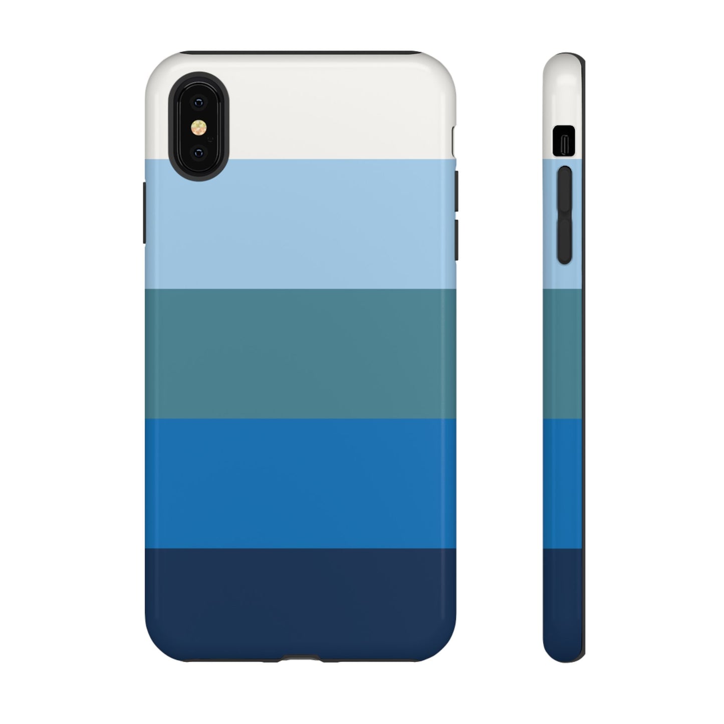 Blue and White Stripe Pattern Phone Case - Blue Phone Case - iPhone XS MAX / Glossy