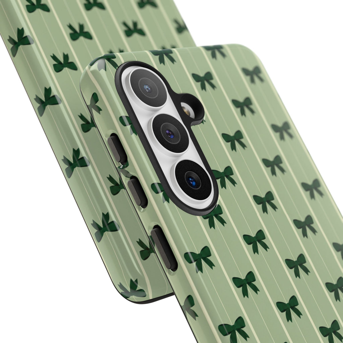Retro Forest Green Bow Pattern Phone Case