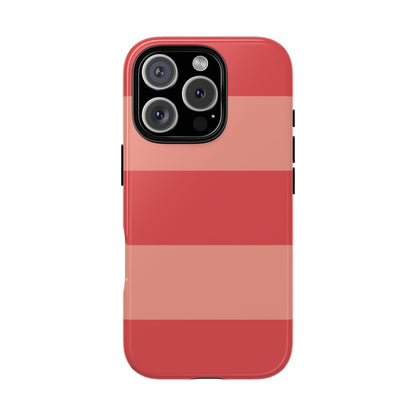 iPhone 16 Pro / Glossy Phone Case - Pink Horizontal Stripe Pattern Phone Case