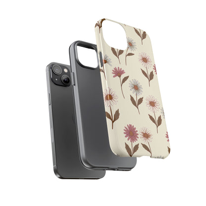 Pretty Cream & Rose Daisy Pattern Phone Case