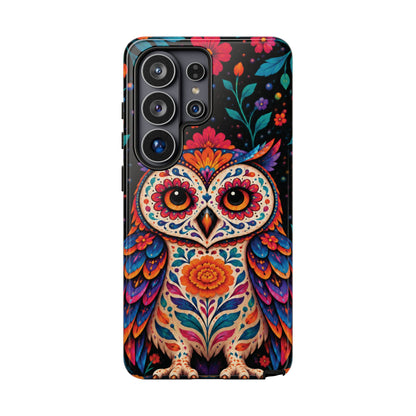 Vibrant Orange and Turquoise Calavera Owl Phone Case - Multicolor Phone Case - Samsung Galaxy S26 Ultra / Glossy
