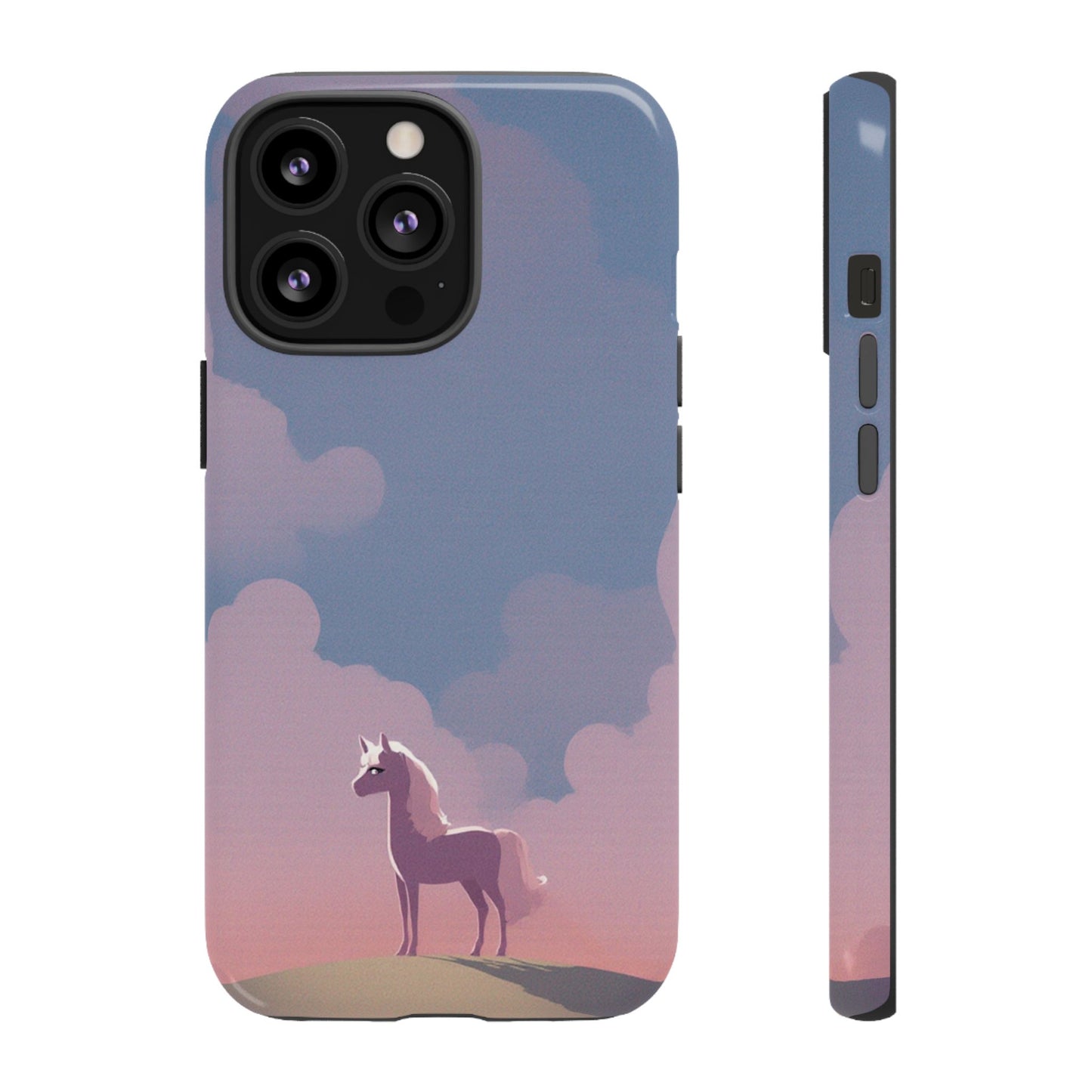 iPhone 13 Pro / Glossy Phone Case - Pony & Cloud Design Phone Case