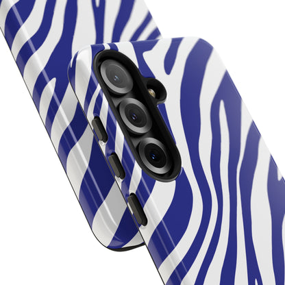 Modern Electric Blue Zebra Print Phone Case