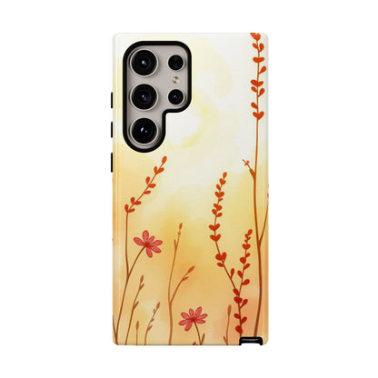 Boho Chic Watercolour Wildflower Dusk Pattern Phone Case - Multicolor Phone Case - Samsung Galaxy S24 Ultra / Glossy