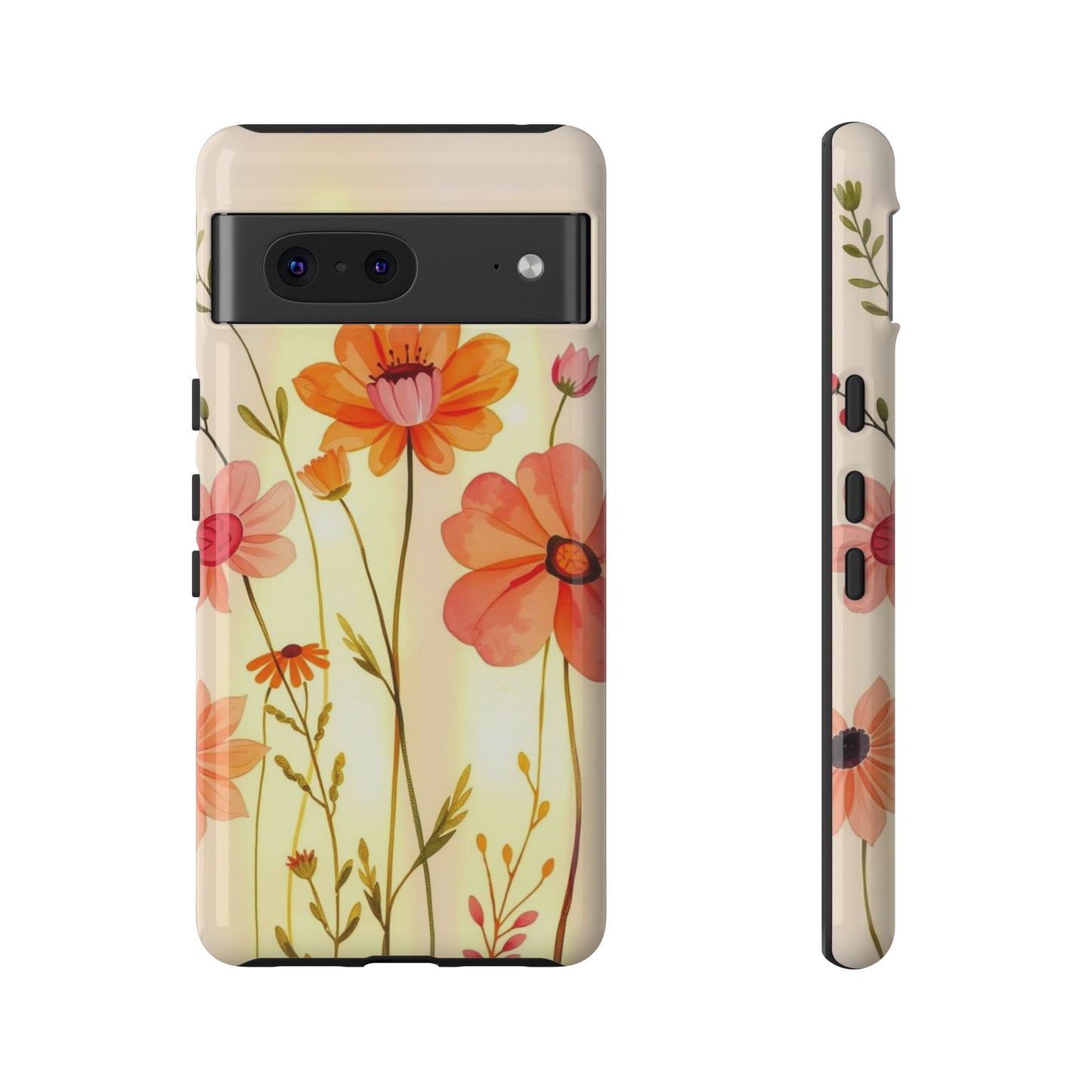 Google Pixel 7 / Glossy Phone Case - Watercolour Bunch of Wildflowers Design Phone Case