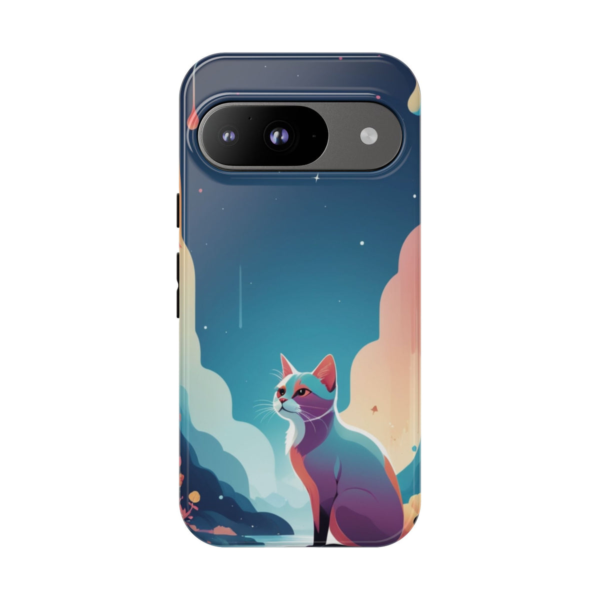 Stylised Cat Design Phone Case - Multicolor Phone Case - Google Pixel 9 / Glossy