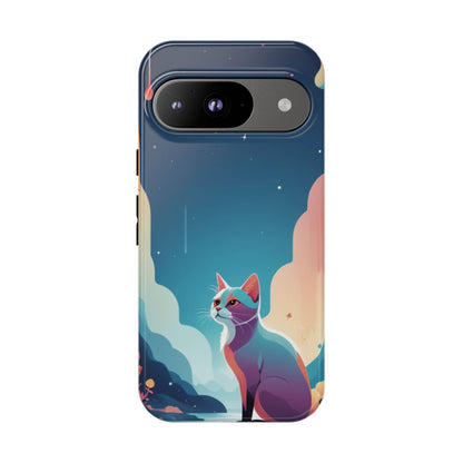 Stylised Cat Design Phone Case - Multicolor Phone Case - Google Pixel 9 / Glossy