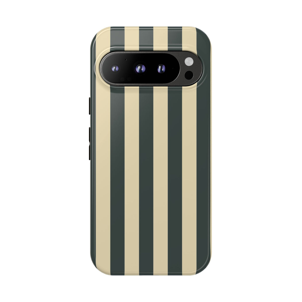 Green & Beige Stripe Pattern Phone Case - Green Phone Case - Google Pixel 9 Pro / Glossy