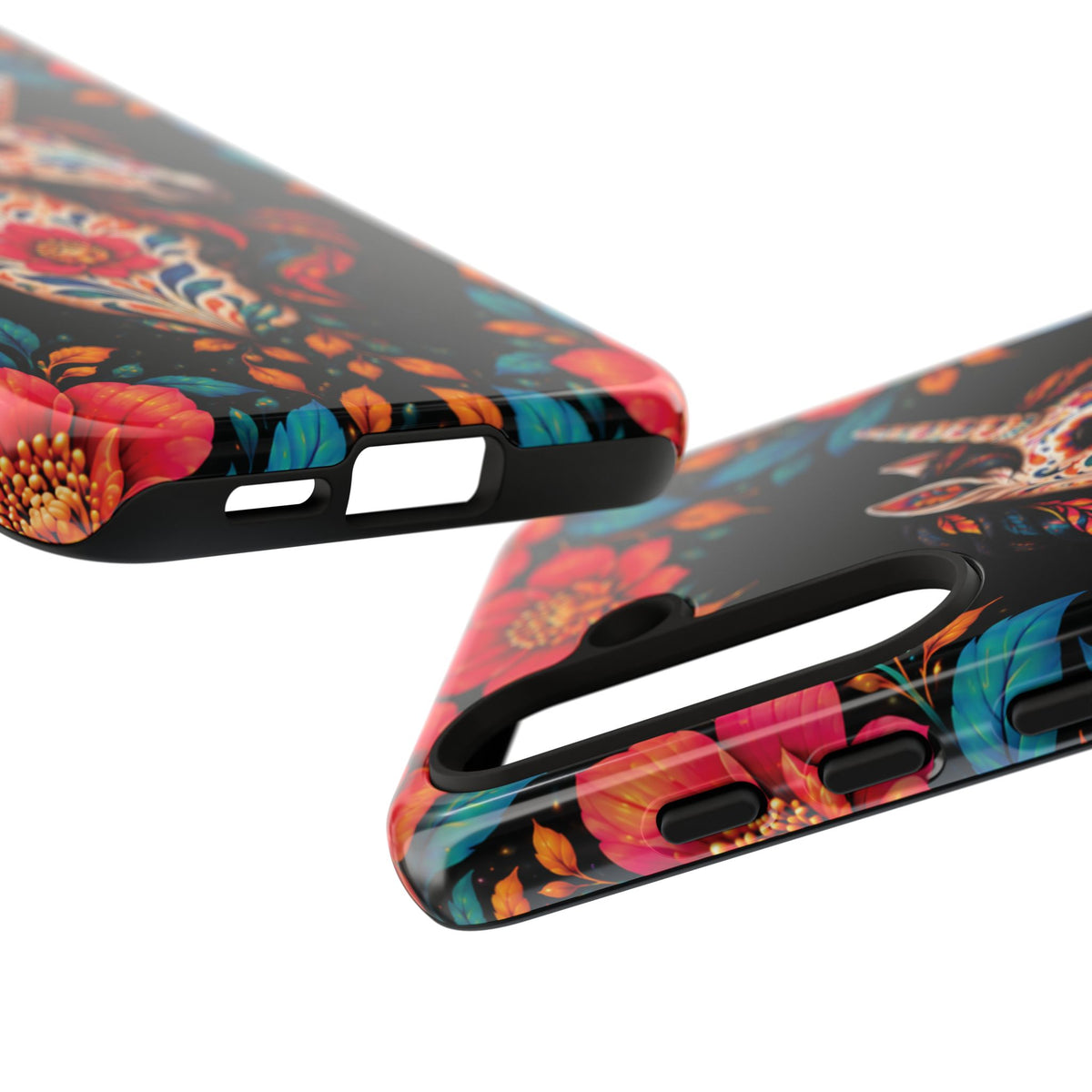 Elegant Pink and Turquoise Calavera Unicorn Phone Case - Phone Case