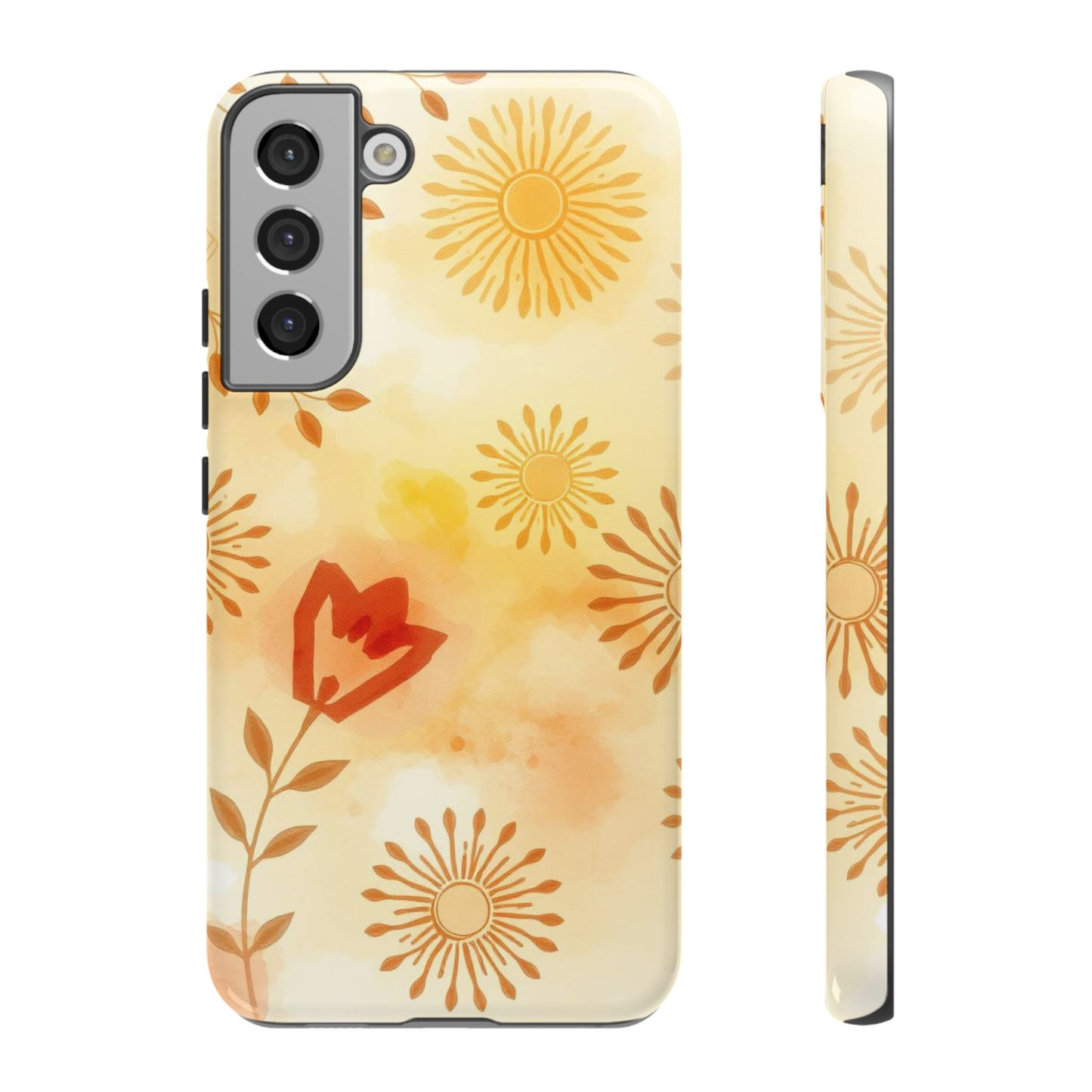 Samsung Galaxy S22 Plus / Glossy Phone Case - Boho Chic Watercolour Pattern Phone Case