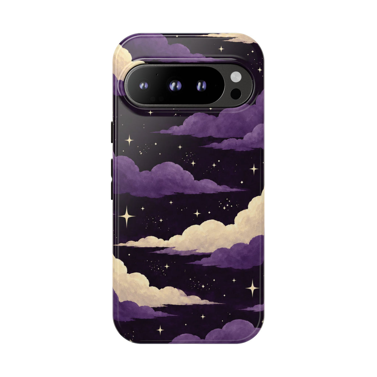 Illustrated Purple Clouds & Stars Phone Case