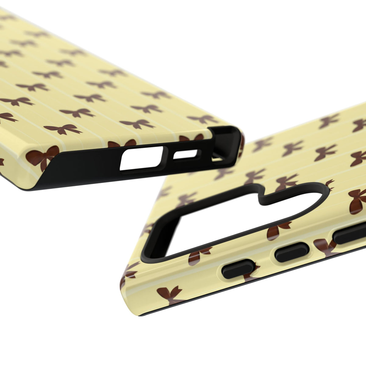 Retro Chocolate Brown Bow Pattern Phone Case