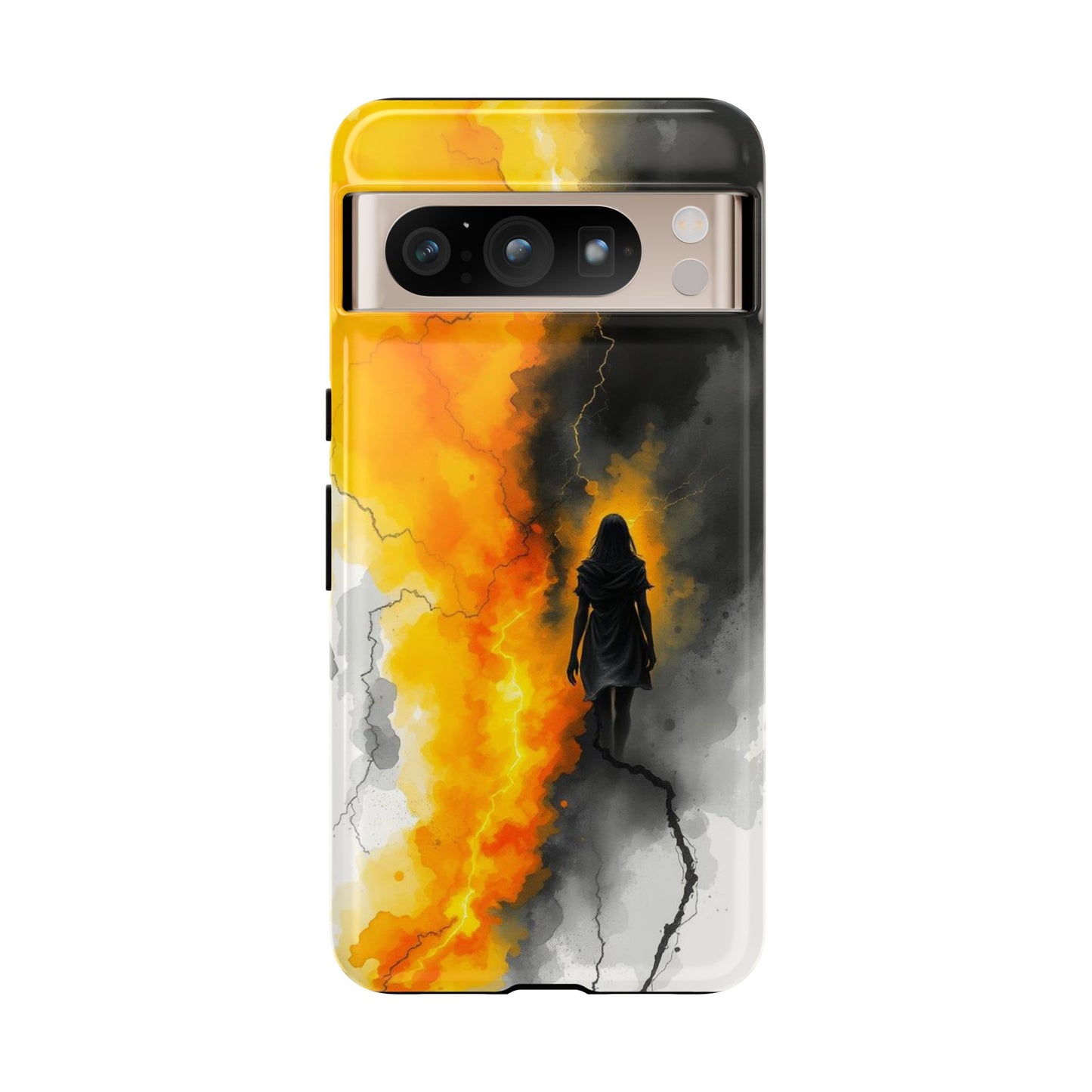 Google Pixel 8 Pro / Glossy Phone Case - Watercolour Gothic Silhouette of a Woman Phone Case