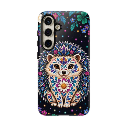 Vibrant Purple and Teal Calavera Hedgehog Phone Case - Multicolor Phone Case - Samsung Galaxy S24 / Glossy