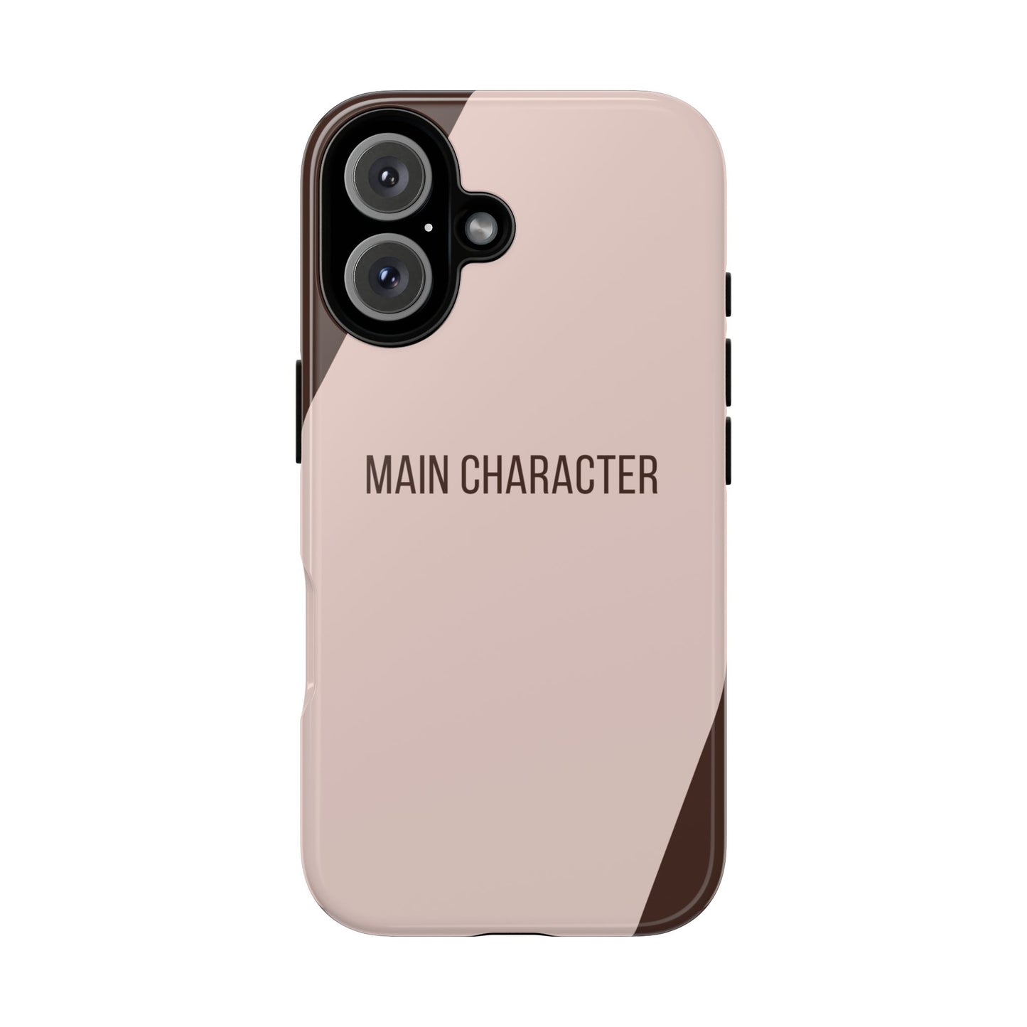 iPhone 16 / Glossy Phone Case - Sassy Statement Case ’Main Character’ in Pink & Brown