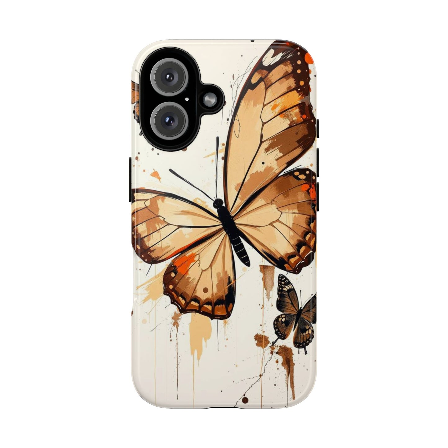 iPhone 16 / Glossy Phone Case - Acrylic Style Butterflies Design Phone Case