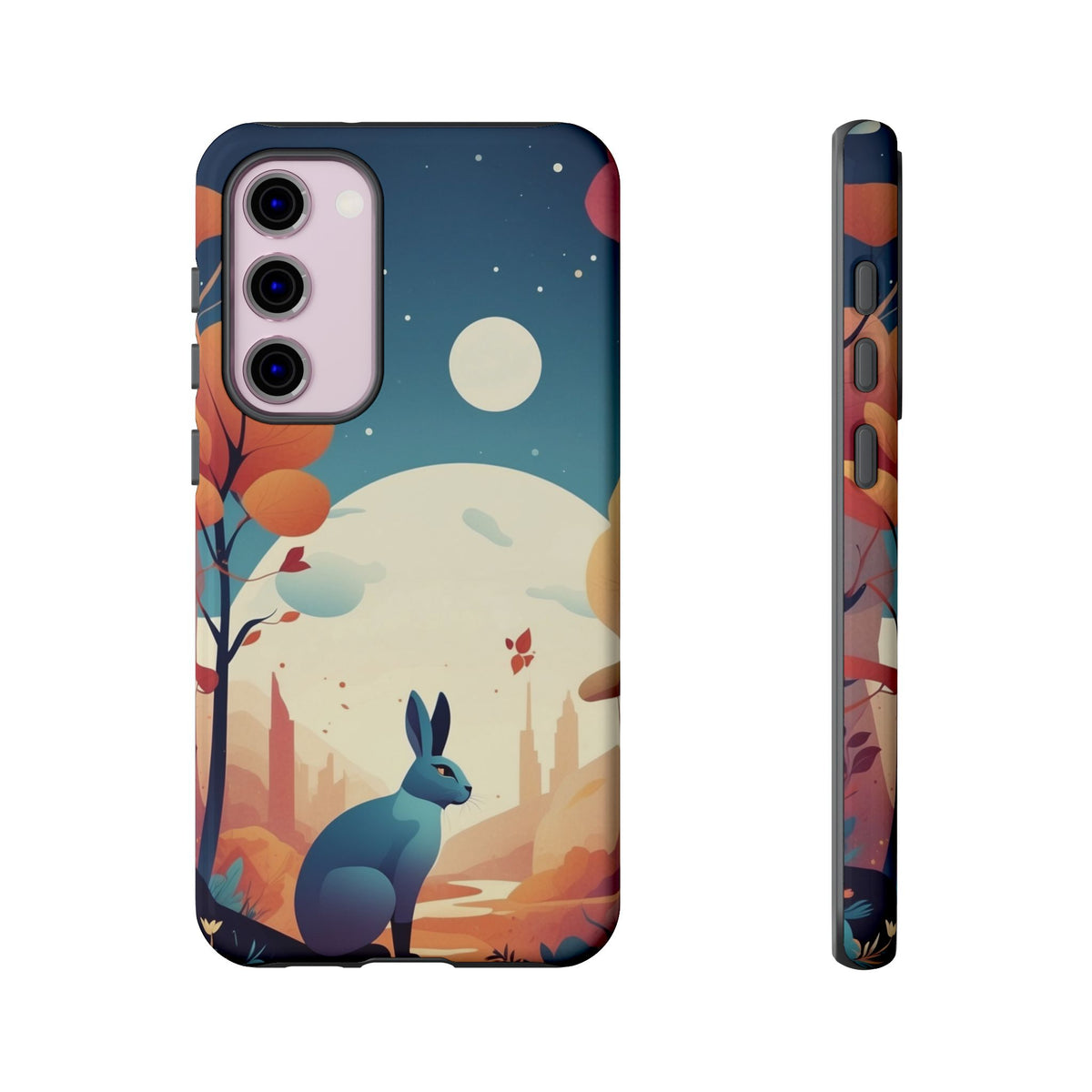 Stylised Blue Hare Design Phone Case - Multicolor Phone Case - Samsung Galaxy S23 Plus / Glossy