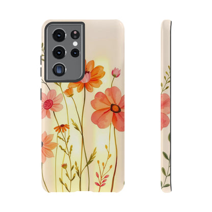 Samsung Galaxy S21 Ultra / Glossy Phone Case - Watercolour Bunch of Wildflowers Design Phone Case