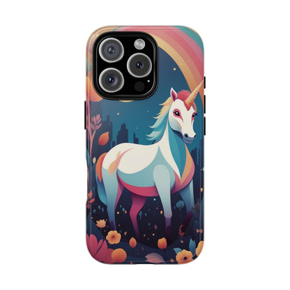 Stylised Unicorn & Rainbow Design Phone Case - Multicolor Phone Case - iPhone 16 Pro / Glossy