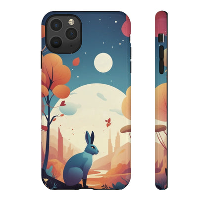 Stylised Blue Hare Design Phone Case - Multicolor Phone Case - iPhone 11 Pro Max / Glossy