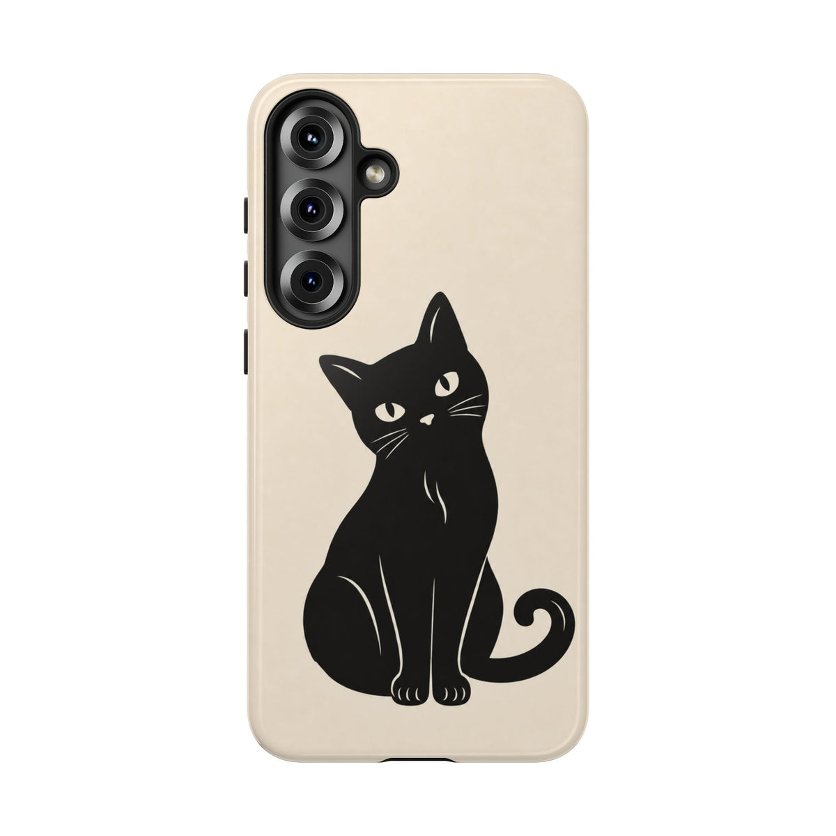 Minimalist Cream & Black Cat Phone Case
