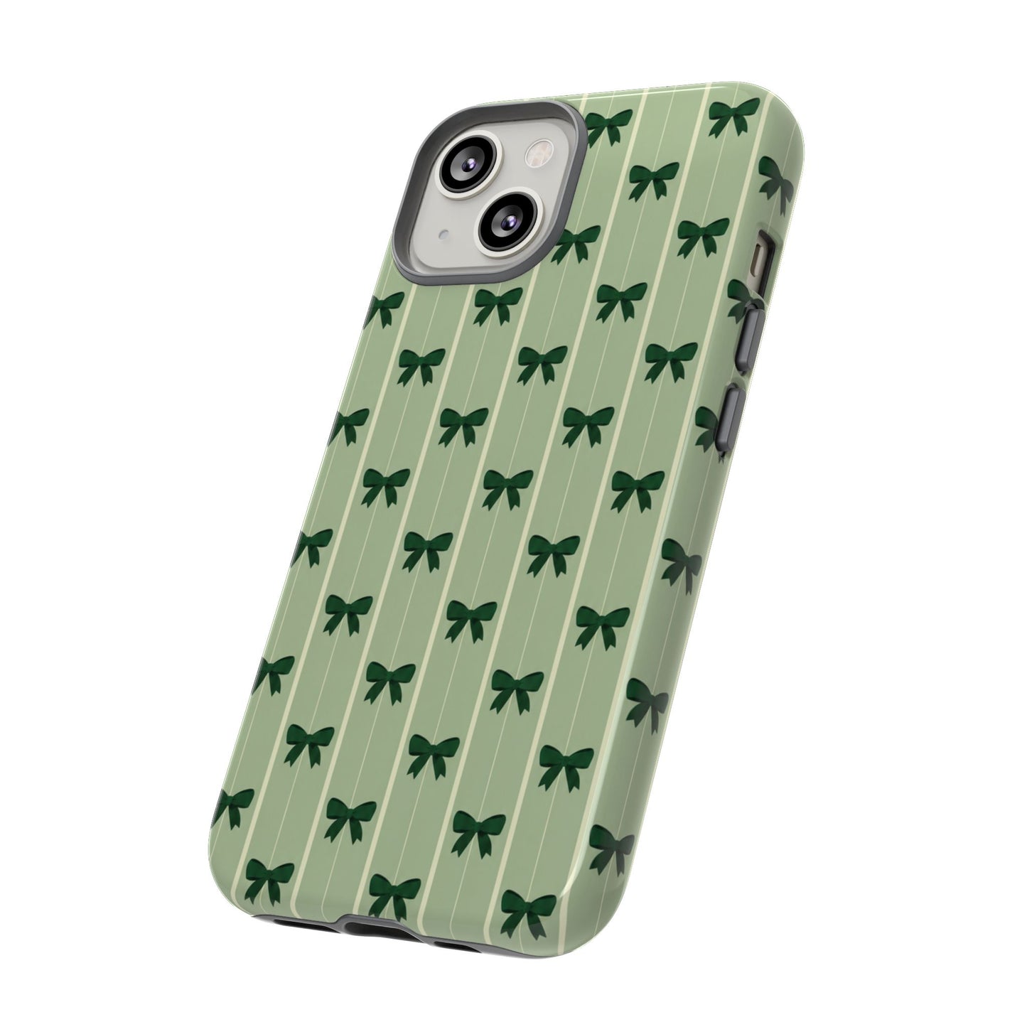 Retro Forest Green Bow Pattern Phone Case