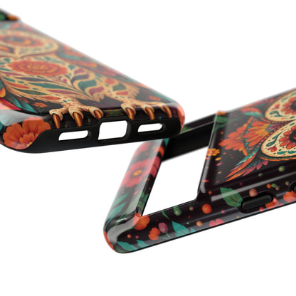 Vibrant Terracotta and Teal Calavera Owl Phone Case - Multicolor Phone Case
