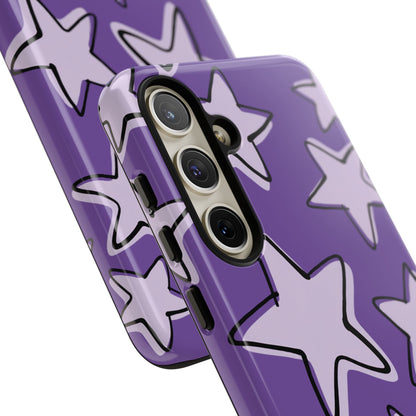 Violet Purple Doodle Star Phone Case