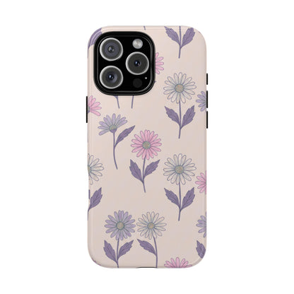 Pretty Pink & Purple Daisy Pattern Phone Case