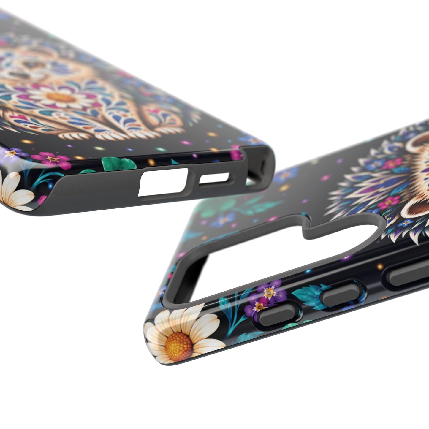 Vibrant Purple and Teal Calavera Hedgehog Phone Case - Multicolor Phone Case